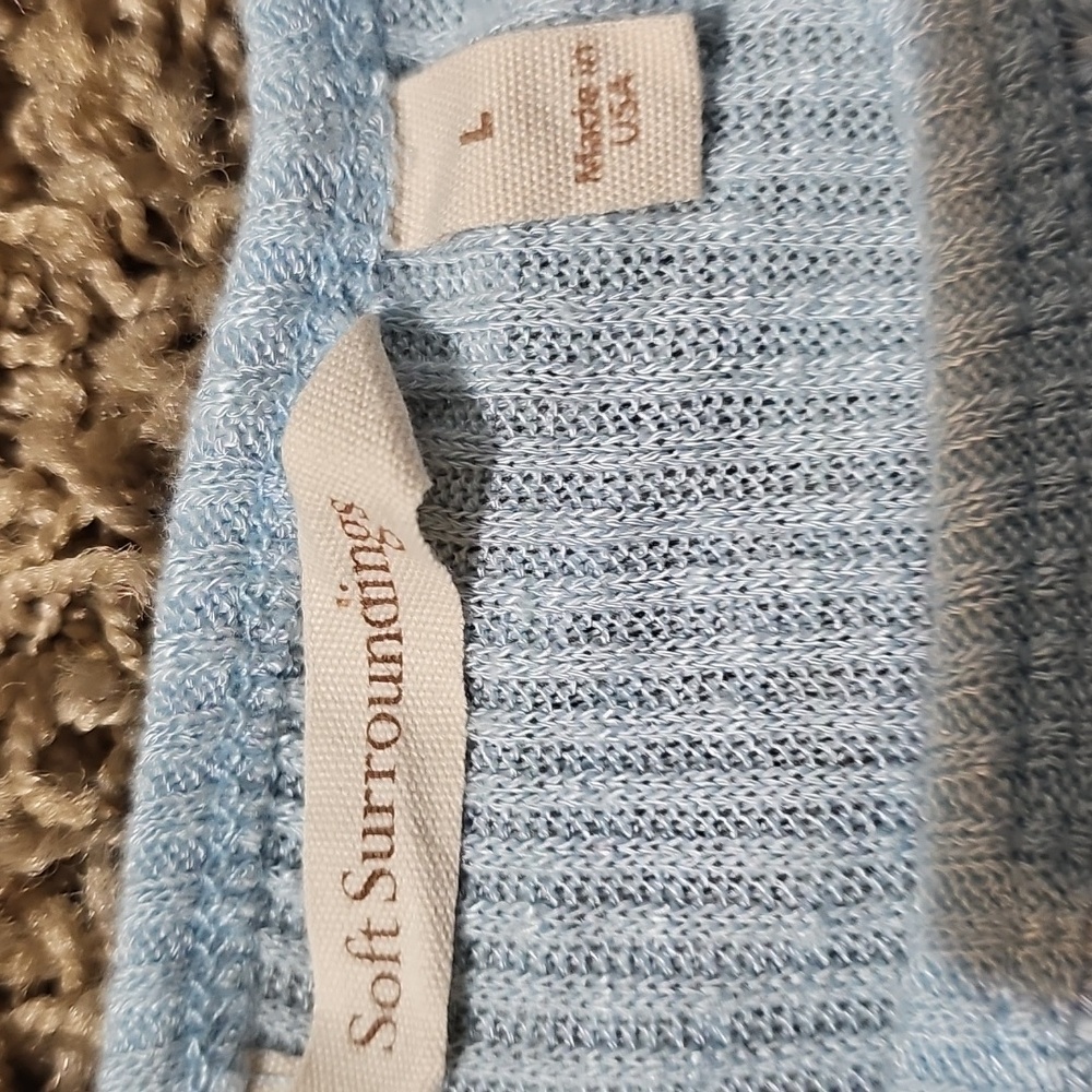 Soft Surroundings Bailey Top Skylight Blue Lace Long Sleeve Large Tunic - Picture 3 of 7